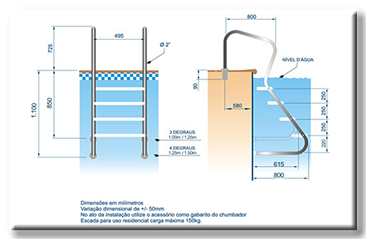 Desenho técnico da escada confort